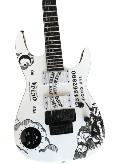 Custom Obsidian Kirk Hammett Ouija White Moon Inlays Electric Guitar