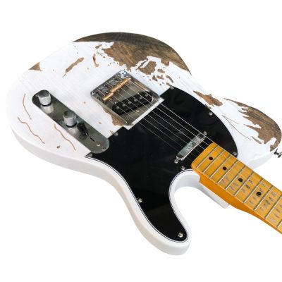 Custom Regent Aged Ash Body White Relic Electric Guitar - Image 6