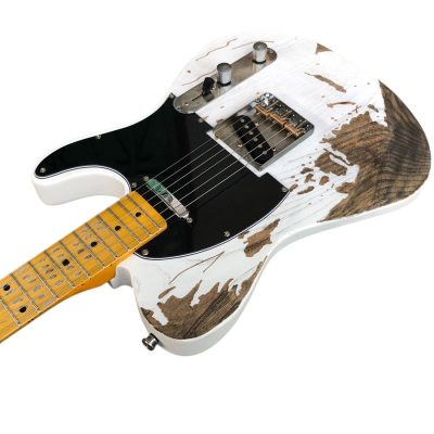 Custom Regent Aged Ash Body White Relic Electric Guitar - Image 7