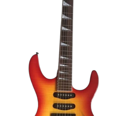 Custom Race Soloist SL2H Red Yellow Tiger Maple Top Guitar - Image 3