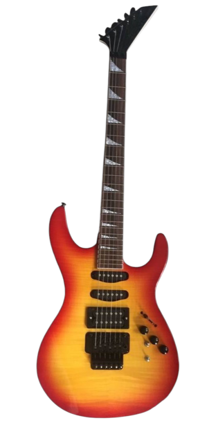 Custom Race Soloist SL2H Red Yellow Tiger Maple Top Guitar Floyd Rose Tremolo - Image 3