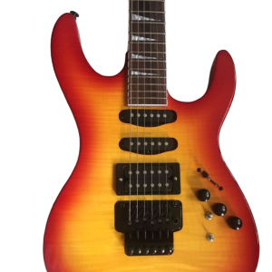 Custom Race Soloist SL2H Red Yellow Tiger Maple Top Guitar