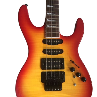 Custom Race Soloist SL2H Red Yellow Tiger Maple Top Guitar