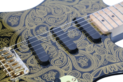 Custom Regent Gold James Paisley Flower Pattern Electric Guitar 3 Pickups - Image 3