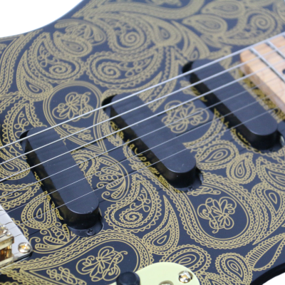 Custom Regent Gold James Paisley Flower Pattern Electric Guitar 3 Pickups - Image 3