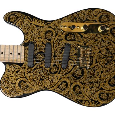 Custom Regent Gold James Paisley Flower Pattern Electric Guitar 3 Pickups - Image 5