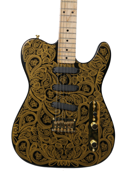 Custom Regent Gold James Paisley Flower Pattern Electric Guitar 3 Pickups