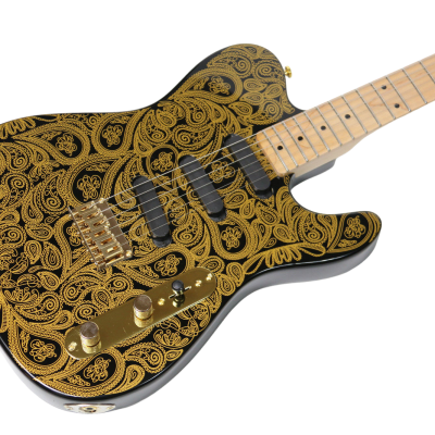 Custom Regent Gold James Paisley Flower Pattern Electric Guitar 3 Pickups - Image 7