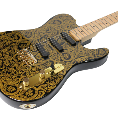 Custom Regent Gold James Paisley Flower Pattern Electric Guitar 3 Pickups - Image 8