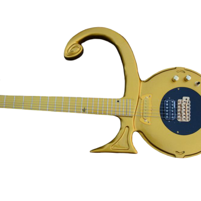 Custom Ember Prince Love Symbol Gloss Gold 6 String Electric Guitar - Image 3