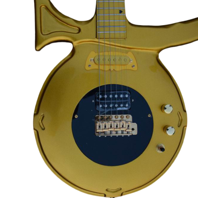 Custom Ember Prince Love Symbol Gloss Gold 6 String Electric Guitar
