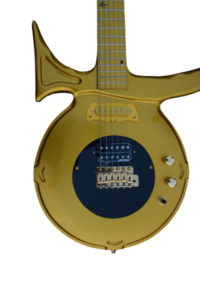 Custom Ember Prince Love Symbol Gloss Gold 6 String Electric Guitar