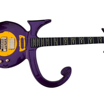 Custom Ember Prince Love Symbol Fretboard Gloss Violet Purple Tremolo Guitar - Image 2