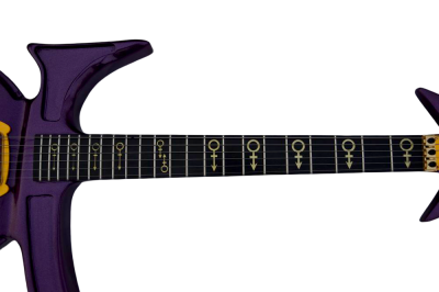 Custom Ember Prince Love Symbol Fretboard Gloss Violet Purple Tremolo Guitar - Image 8