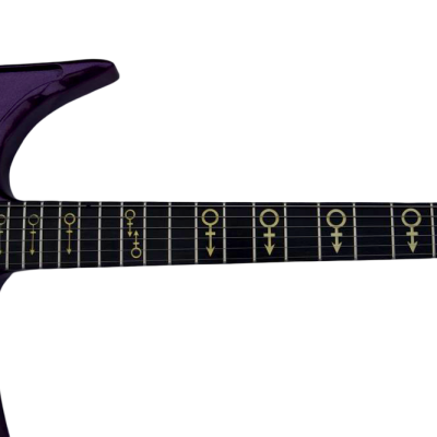 Custom Ember Prince Love Symbol Fretboard Gloss Violet Purple Tremolo Guitar - Image 8