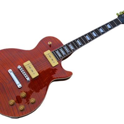 Custom Crown Figured Antique Jimmy P90 Pickups Electric Guitar - Image 4