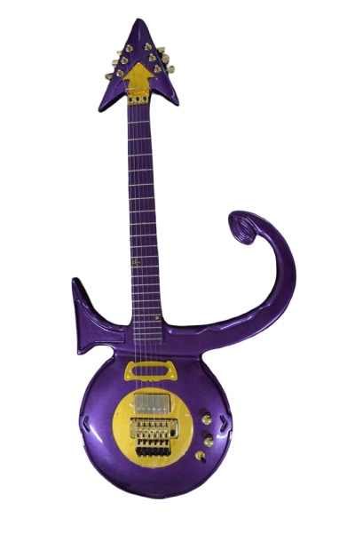 Custom Ember Prince Love Symbol Fretboard Gloss Purple Tremolo Electric Guitar