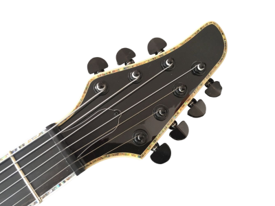 Custom Onyx Gothic Black Red Luminactive 6 String Electric Guitar - Image 4