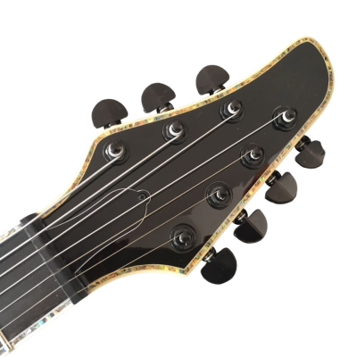 Custom Onyx Gothic Black Red Luminactive 6 String Electric Guitar - Image 4
