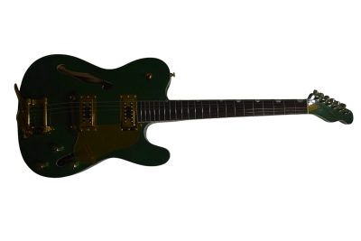 Custom Regent Thinline Bono Fhole Cadillac Green Metallic Bigsby Guitar - Image 5