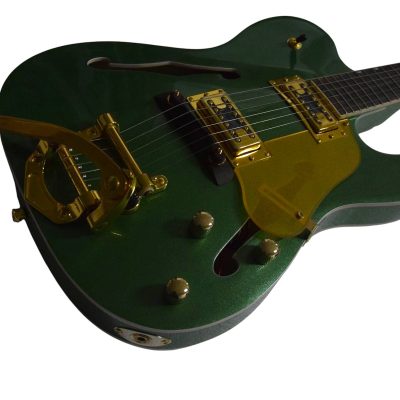 Custom Regent Thinline Bono Fhole Cadillac Green Metallic Bigsby Guitar - Image 8