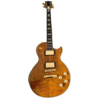 Custom Crown Supreme Trans Amber Neal Schon Root Beer Burst Quilted Maple Top Guitar - Image 8