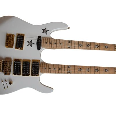 Custom Cinder Richie Sambora Double Neck Jersey Star 6 and 6 String Alpine White Guitar - Image 3