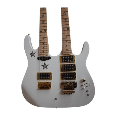 Custom Cinder Richie Sambora Double Neck Jersey Star 6 and 6 String Alpine White Guitar