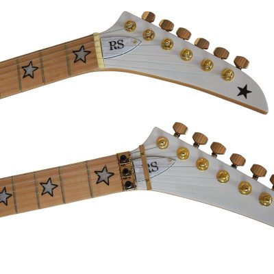 Custom Cinder Richie Sambora Double Neck Jersey Star 6 and 6 String Alpine White Guitar - Image 4