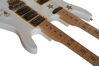 Custom Cinder Richie Sambora Double Neck Jersey Star 6 and 6 String Alpine White Guitar - Image 5
