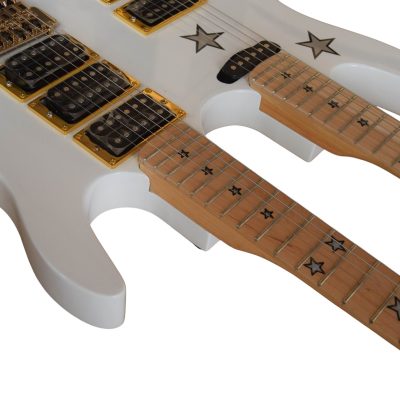 Custom Cinder Richie Sambora Double Neck Jersey Star 6 and 6 String Alpine White Guitar - Image 5