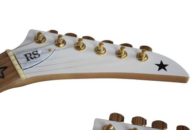Custom Cinder Richie Sambora Double Neck Jersey Star 6 and 6 String Alpine White Guitar - Image 8