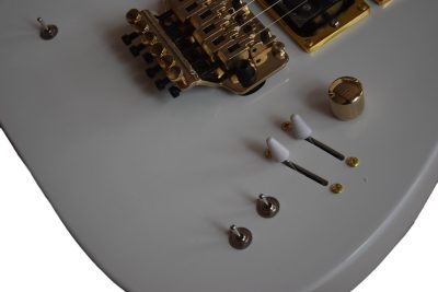 Custom Cinder Richie Sambora Double Neck Jersey Star 6 and 6 String Alpine White Guitar - Image 9
