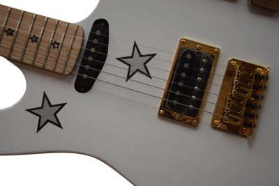 Custom Cinder Richie Sambora Double Neck Jersey Star 6 and 6 String Alpine White Guitar - Image 10