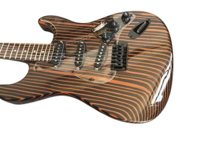 Custom Regent Zebra Wood 6 String Electric Guitar - Image 4