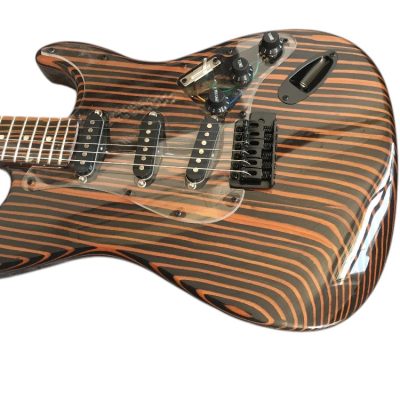 Custom Regent Zebra Wood 6 String Electric Guitar - Image 4