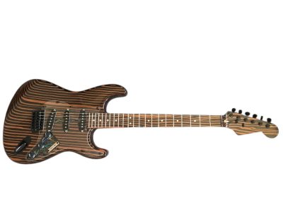 Custom Regent Zebra Wood 6 String Electric Guitar - Image 6