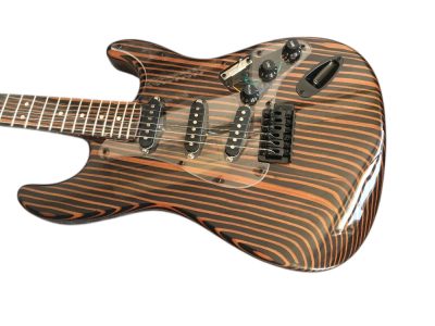 Custom Regent Zebra Wood 6 String Electric Guitar - Image 9