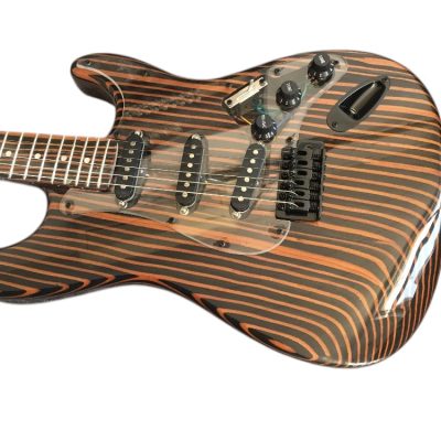 Custom Regent Zebra Wood 6 String Electric Guitar - Image 9