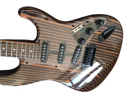 Custom Regent Zebra Wood 6 String Electric Guitar - Image 11