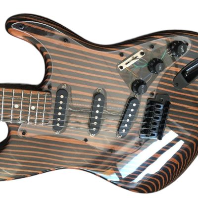 Custom Regent Zebra Wood 6 String Electric Guitar - Image 11