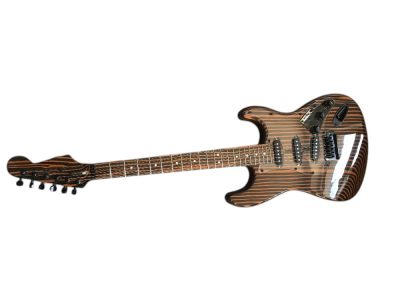 Custom Regent Zebra Wood 6 String Electric Guitar - Image 12
