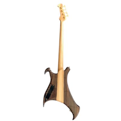 Custom Pulse Buzzard Natural Zebrano Zebrawood Entwistle 4 String Bass Number Inlays - Image 7