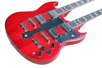 Custom Crown SG Jimmy Page Heritage Cherry Zeppelin Double Neck 12 6 String EDS1275 Guitar