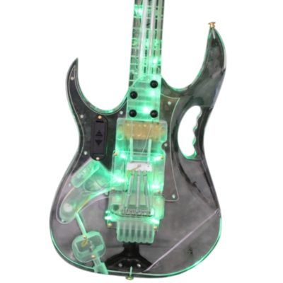 Custom Axis Plexiglass Acrylic Lucite Green LED Tremolo Jem Guitar - Image 3