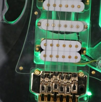 Custom Axis Plexiglass Acrylic Lucite Green LED Tremolo Jem Guitar - Image 4