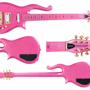 Alternative view of Custom Ember Prince Cloud Pink Sparkle Finish Gold Hardware Guitar