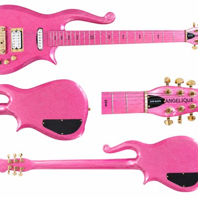 Custom Ember Prince Cloud Pink Sparkle Finish Gold Hardware Guitar - Image 2