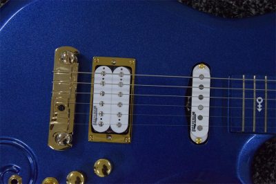 Custom Ember Prince Cloud Blue Angel 6 String Electric Guitar Gold Hardware - Image 3