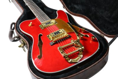 Custom Regent Paul Waller Arch Top Red Orange Bigsby Fhole Guitar - Image 13